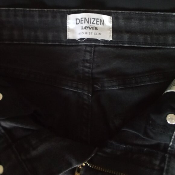 LEVI'S DENIZEN MID RISE SLIM BLACK JEANS - Picture 3 of 8